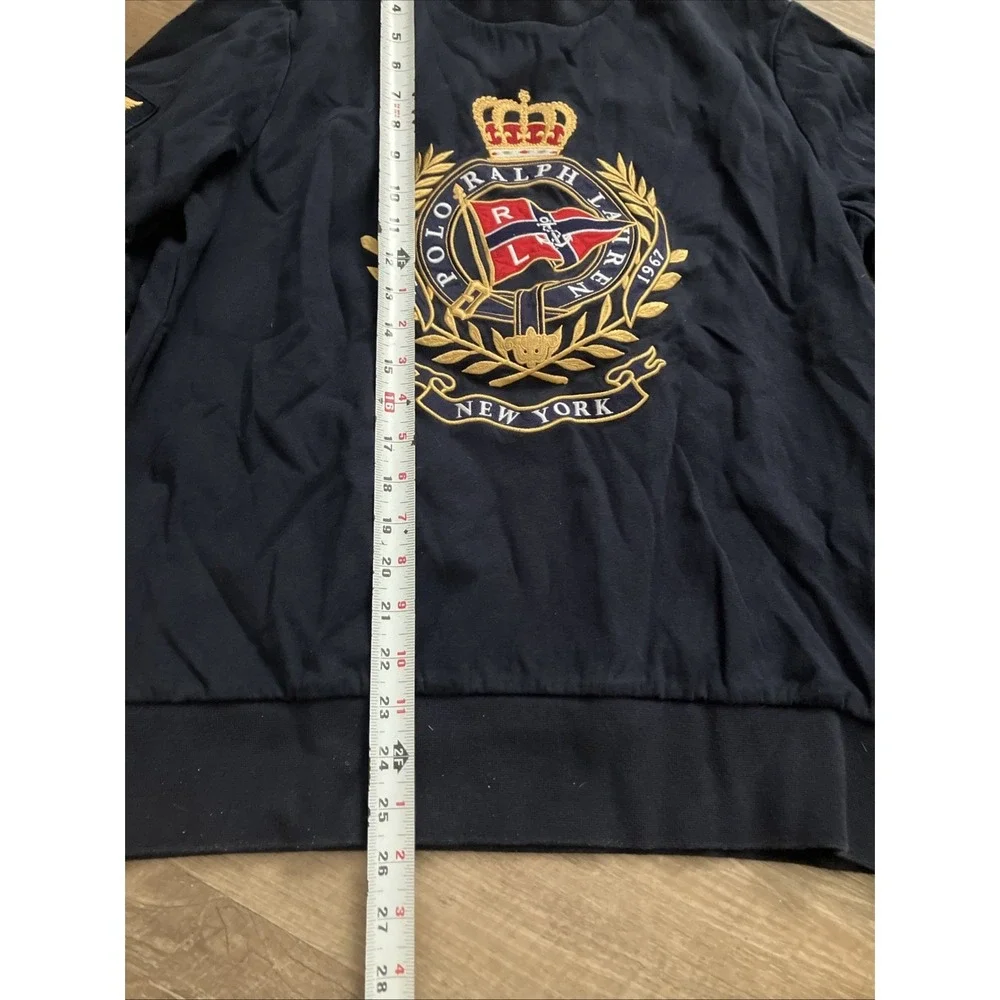 Polo Ralph Lauren Crest Crown Crewneck Sweatshirt Mens Medium Navy New York USA